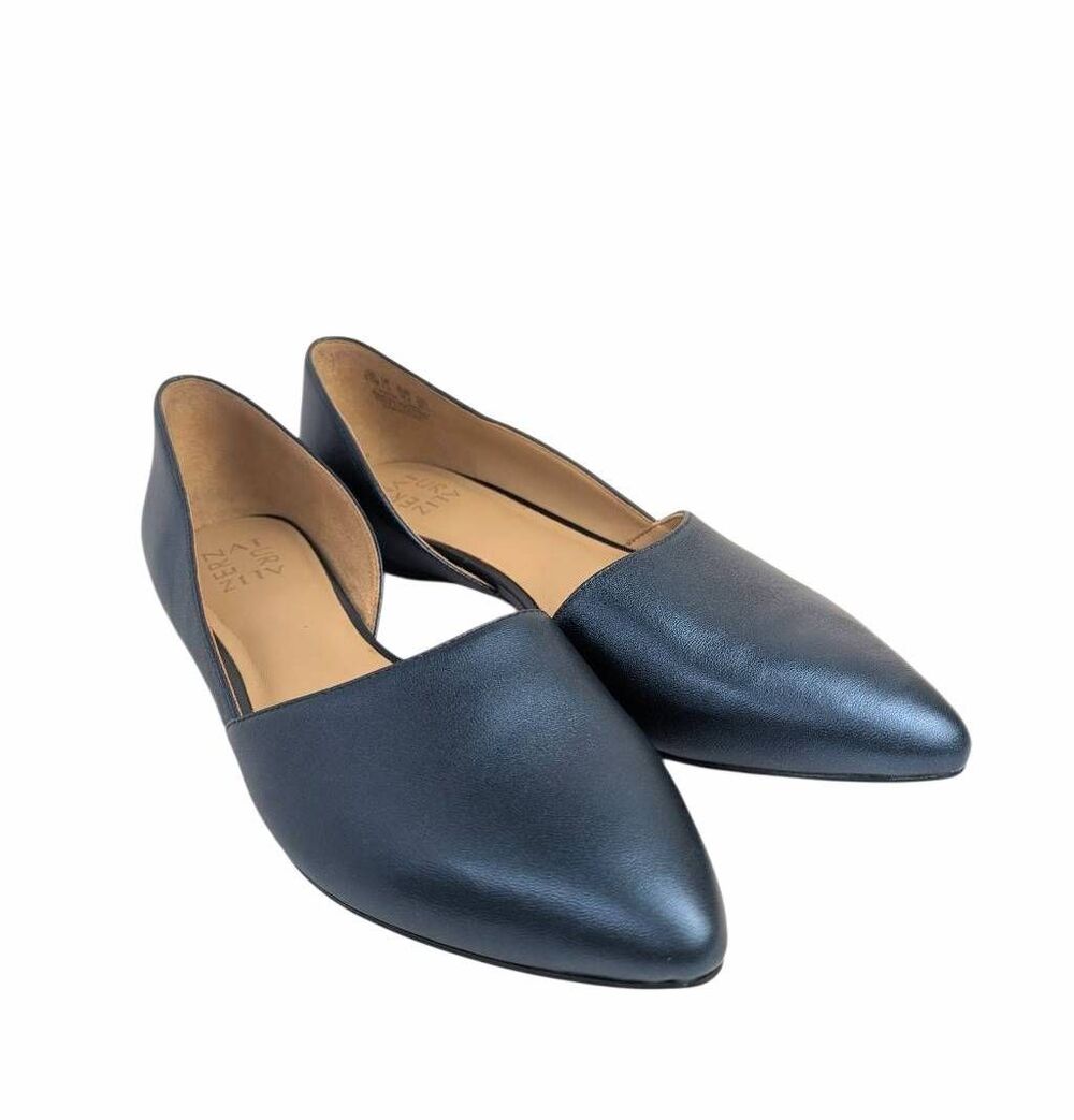 Naturalizer Samantha Metallic Blue Leather pointed toe D'orsay flats womens 9.5